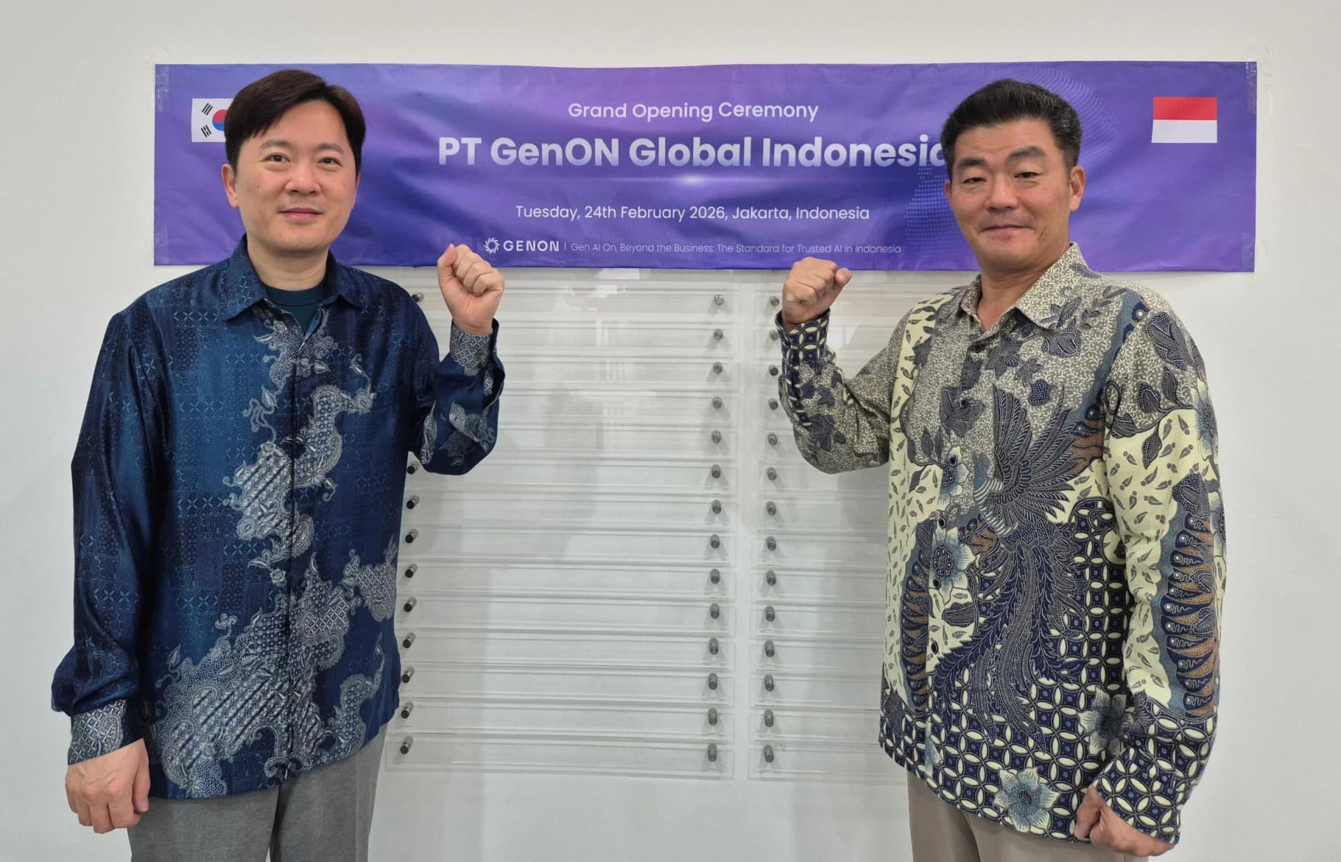 Genon executives at the February 24, 2026 opening of its Indonesian subsidiary in Jakarta